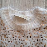 maglia in lana calda con pailletes dorate 