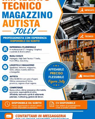 Jolly:Impiegato/tecnico/fattorino/remote working