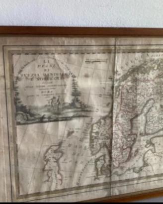 Carta geografica Scandinavia 1796 stampa italiana