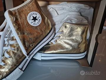 Felpa converse cheap bianca e oro