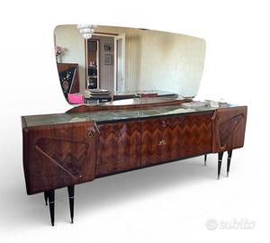 Credenza con specchio in palissandro, anni '50