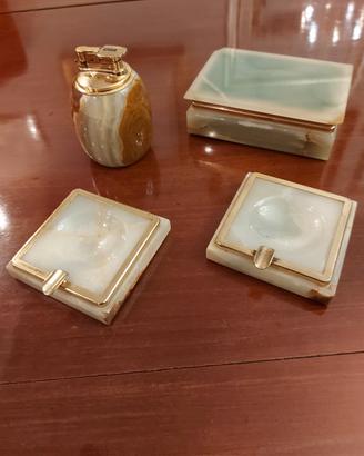 Set da fumo in onice vintage anni '70