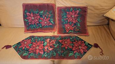 Set tovaglia centrotavola e copricuscini Natale