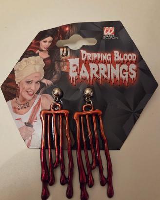 Orecchini Sangue Gocciolante Halloween Widmann