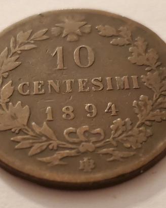 Umberto I 10 centesimi 1893 e 1894 - 3 monete 