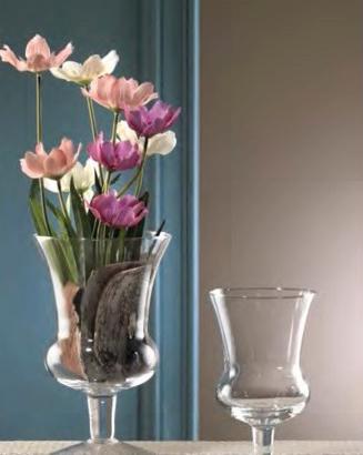 Vaso in Vetro Trasparente Con Gambo