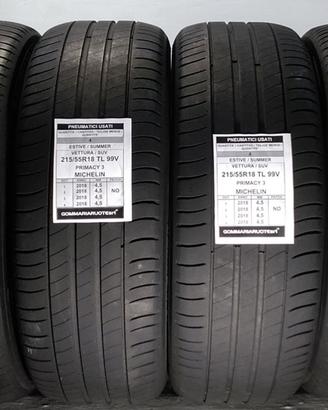 4 PNEUMATICI USATI 215/55R18 99V PRIMACY 3 MICHELI