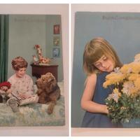 STOCK DI 8 CARTOLINE BUON COMPLEANNO VINTAGE 