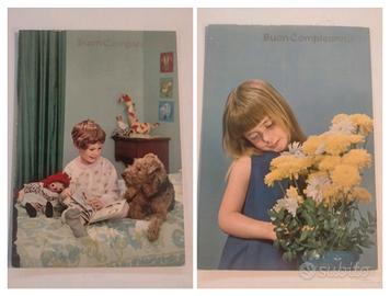 STOCK DI 8 CARTOLINE BUON COMPLEANNO VINTAGE 