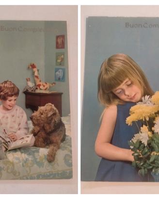 STOCK DI 8 CARTOLINE BUON COMPLEANNO VINTAGE 