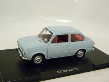 Modello auto fiat 850 celeste acqua no burago