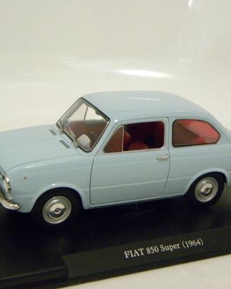 Modello auto fiat 850 celeste acqua no burago