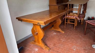 Tavolo rustico allungabile in legno massello