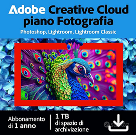 Adobe Photography Plan  1 anno -  1TB -  Win e Mac