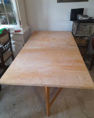 Tavolo pieghevole in legno con 6 cassetti