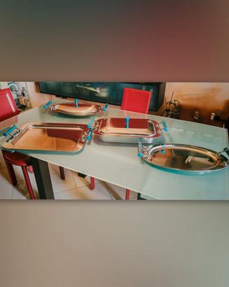 set vassoi portavivande risottiera Prandelli inox