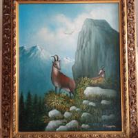 quadro a olio ,il camosci