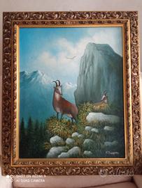 quadro a olio ,il camosci
