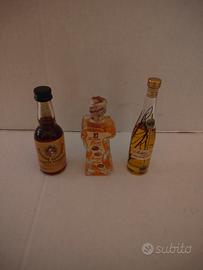 Lotto 3 Bottiglie mignon di liquori vintage 