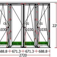 Porta finestra 4 ante - infisso pvc bianco