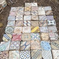 Antiche mattonelle riggiole lotto 50 pezzi