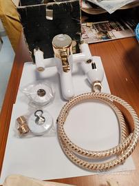 miscelatore vasca estro Mamoli bianco oro nuovo