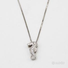 Collana in oro bianco 18kt cavalluccio A.149