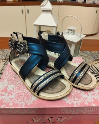 Scarpe Sandali bambina blu n. 26 Syssy con strass 