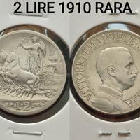 2 lire 1910 rara  Regno 