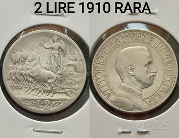 2 lire 1910 rara  Regno 