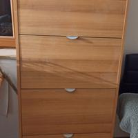 scarpiera legno alta stretta a parete calligaris