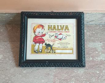 Quadro Pubblicità Buvard Halva Vintage