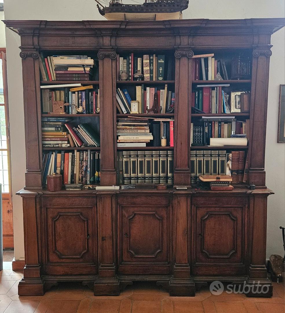 Libreria grande in stile industriale/vintage 4 livelli 150 cm beige 08