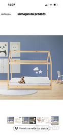 Letto Montessori a forma di casa 160x80+materasso