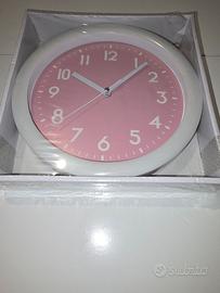 Orologio tondo bianco e rosa 