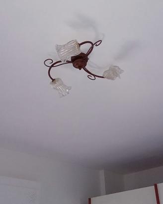LAMPADARIO DA SOFFITTO CON PORTALAMPADE IN VETRO