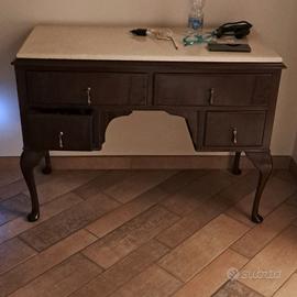 Tavolo legno con top marmo