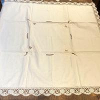 Tovaglietta da thè ricamo a mano con 6 tovaglioli