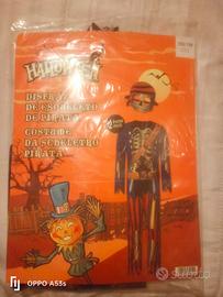 costume carnevale/halloween 6/8 scheletro pirata 