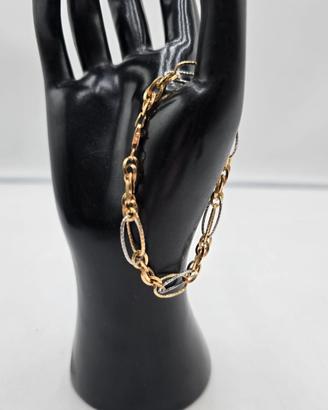 Bracciale a Catena Ovale in Oro Bicolor