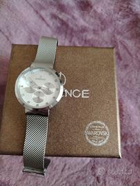 Orologio argento con quadrante bianco e brillantin