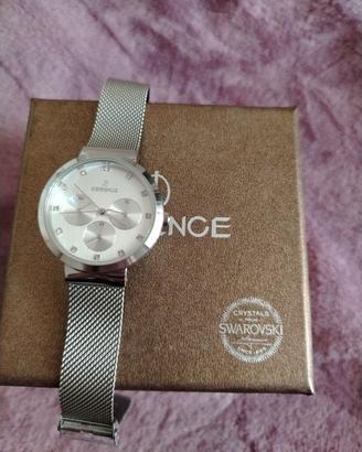 Orologio argento con quadrante bianco e brillantin