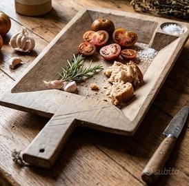 Tagliere vassoio in legno massello vintage 