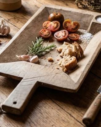 Tagliere vassoio in legno massello vintage 
