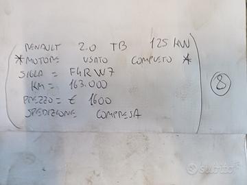 MOTORE USATO COMPL RENAULT 2.0 TB 125KW