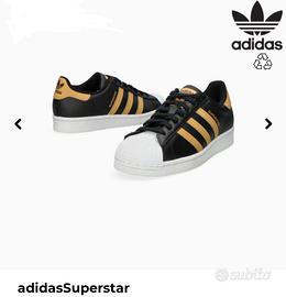 Scarpe superstar outlet nere e oro