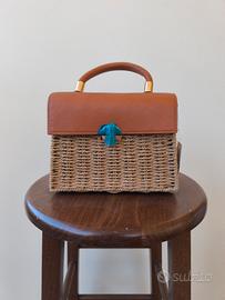 Borsa a tracolla a mano Rattan Raffia stile Bali