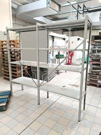 scaffalatura doppia metallica per officine usata