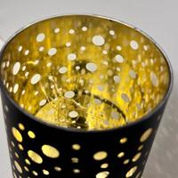 Candela vetro nuova con luce 16 cm