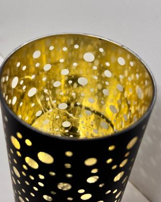 Candela vetro nuova con luce 16 cm